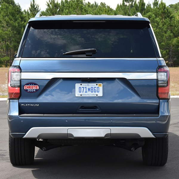 Chris Christie 2024 Magnet on a blue Ford SUV
