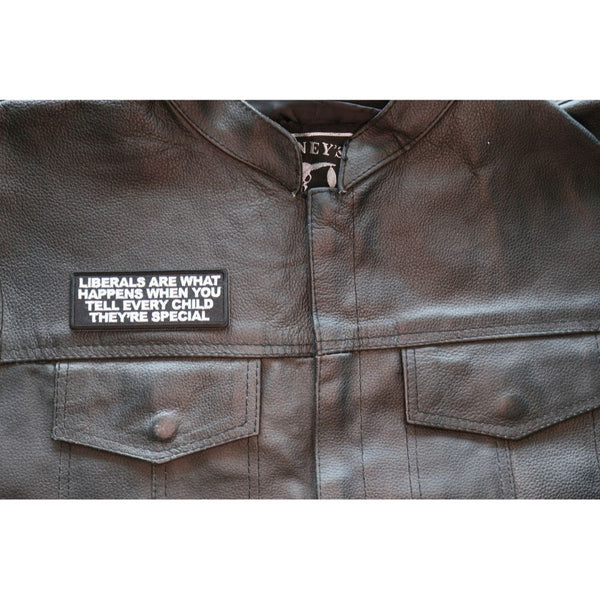 Anti-Liberals Patch Leather Jacket