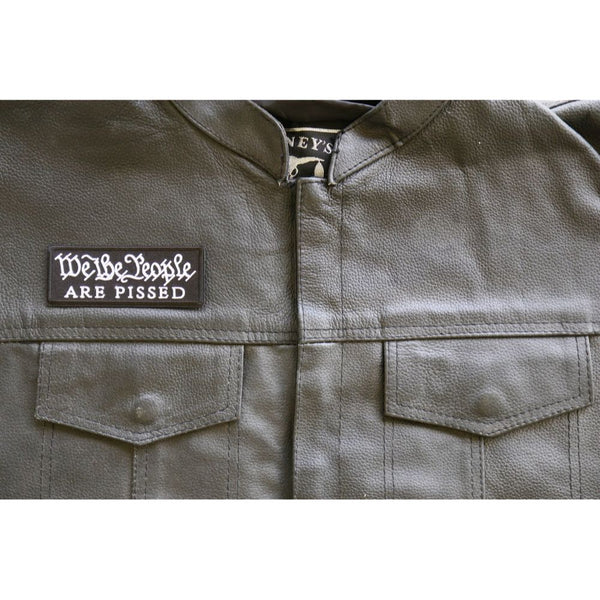 We The People Are Pissed Patch Leather Jacket