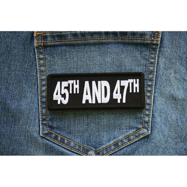 45th and 47th Trump Patch Shown on Denim Jeans
