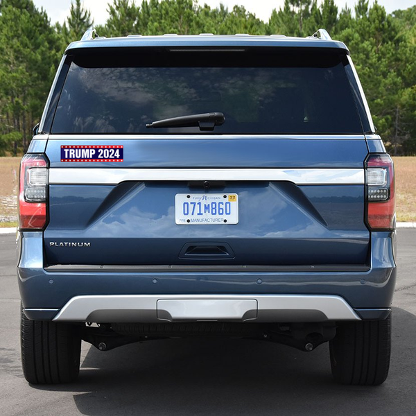 Blue Ford SUV - Trump 2024 Strip Magnet