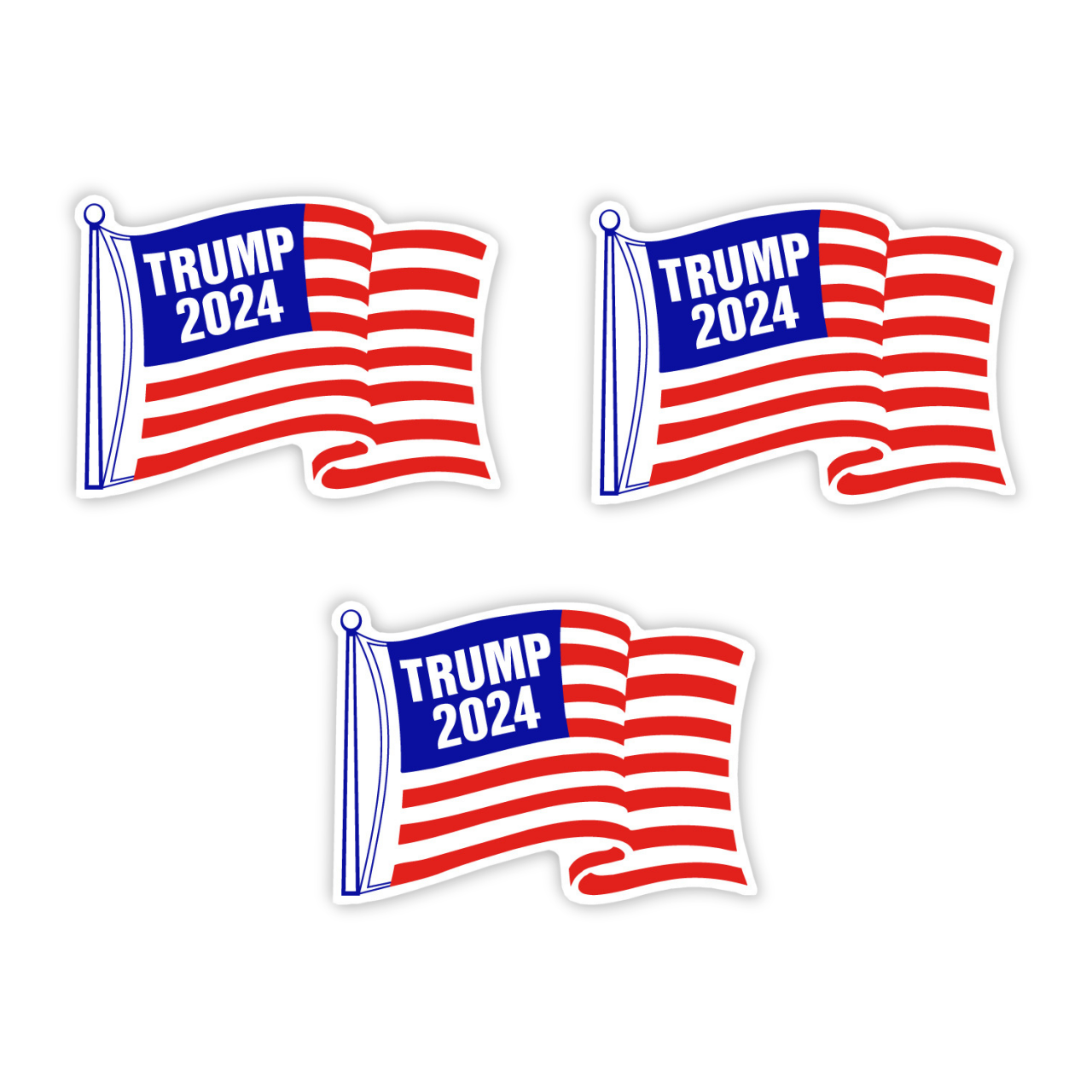 Set of 3 Trump 2024 Flag Magnets