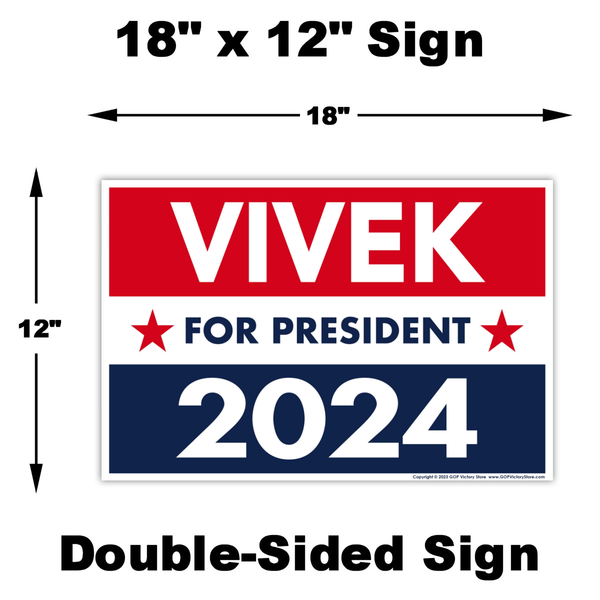 Vivek 2024 Yard Sign - Measurements