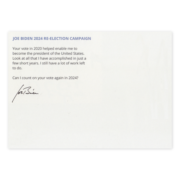 25-Pack Of Prank Postcards Joe Biden Prank Back of Postcard