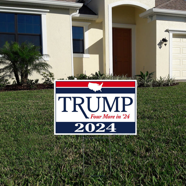 Donald Trump yard sign installed in a nice grassy yard