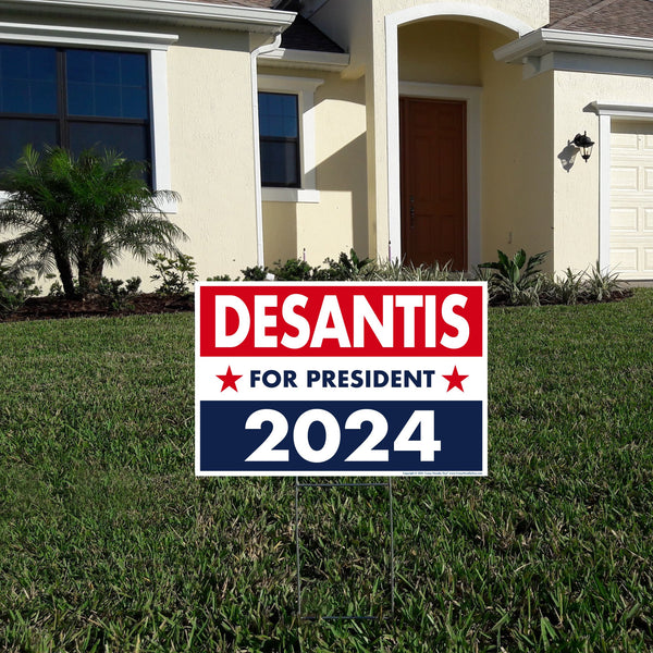 Ron DeSantis yard sign in front of a nice home