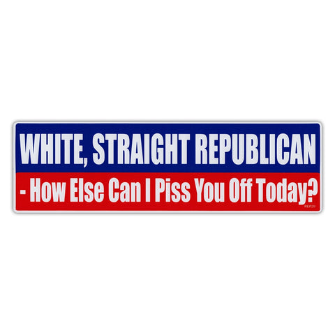 A red, white, and blue bumper sticker