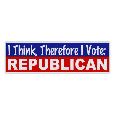 I Think, Therefore I Vote Republican Bumper Sticker