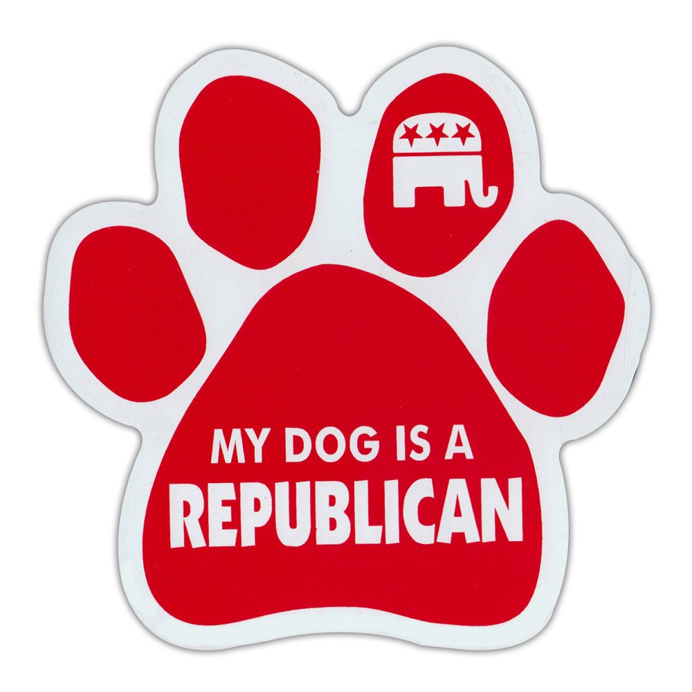 Red My Dog Is A Republican Dog Paw Magnet