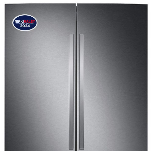 Silver Refrigerator Nikki Haley 2024 Bumper Sticker